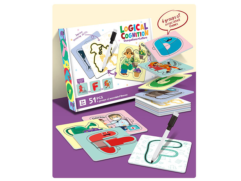 Occupational+Alphabet Cognitive Puzzle(51PCS) toys
