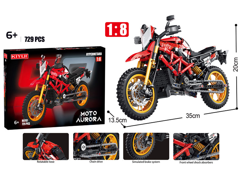 1:8 Building Block Motorcycle(729+PCS) toys