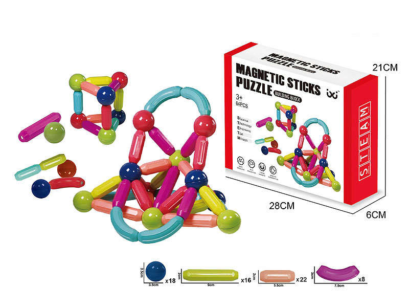 Magnetic Stick(64pcs) toys