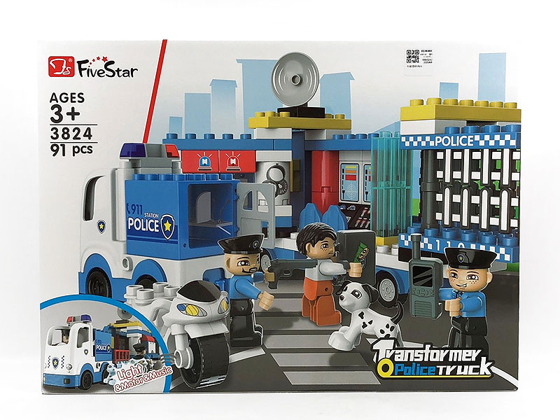 Building Block Police Car W/M toys