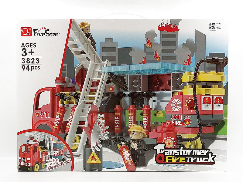Building Block Fire Truck W/M toys