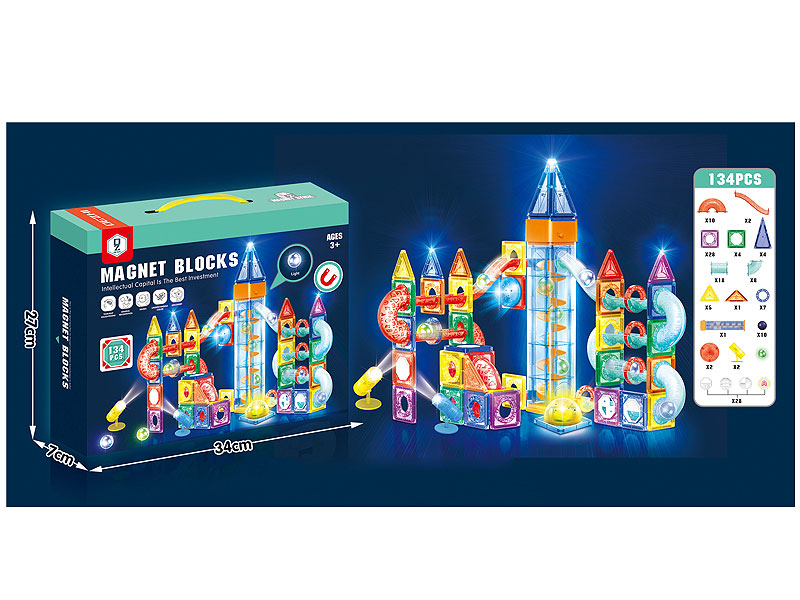 Magnetism Block W/L(134PCS) toys