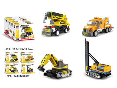 Building Block Return Engineering Car(4in1) toys