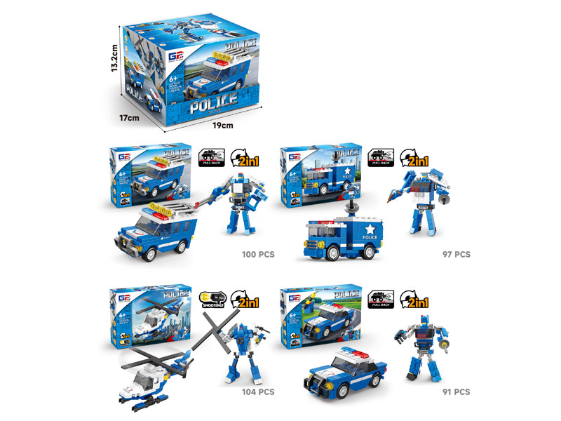 Building Block Rebound Police Car(4in1) toys