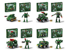Building Block Regenerative Military Car(4S) toys