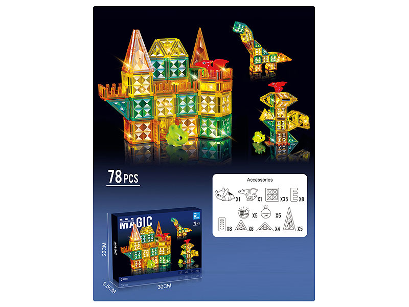 Magnetism Blocks W/L(78PCS) toys