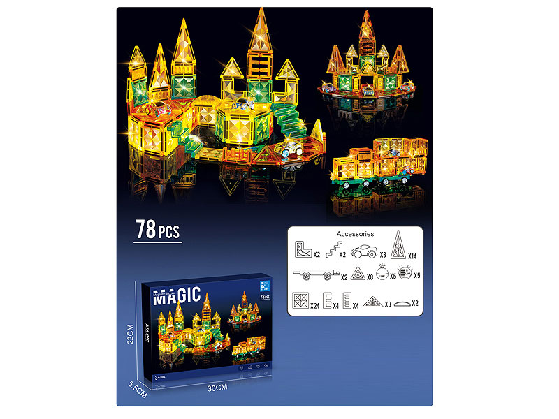 Magnetism Blocks W/L(78PCS) toys