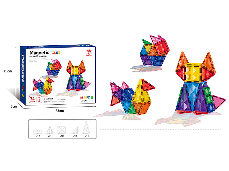 7.5CM Magnetism Block(74PCS) toys