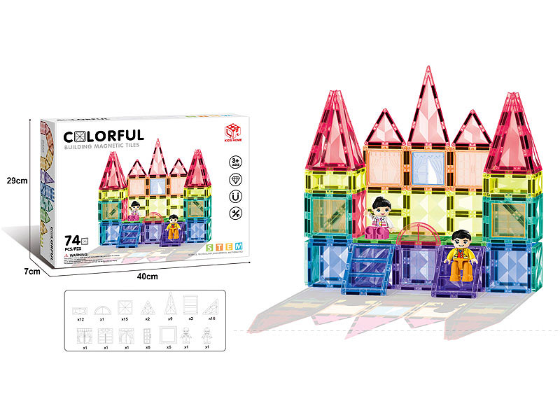 7.5CM Magnetism Block(74PCS) toys