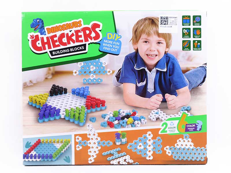 Building Block Dinosaur Checkers toys