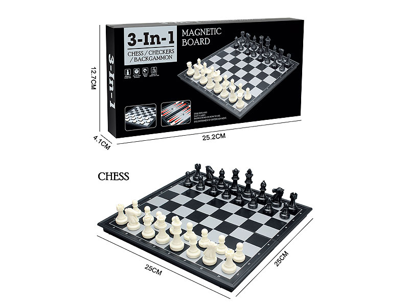 3in1 Magnetic Chess & Magnetic Draught & Magnetic Backgammon toys