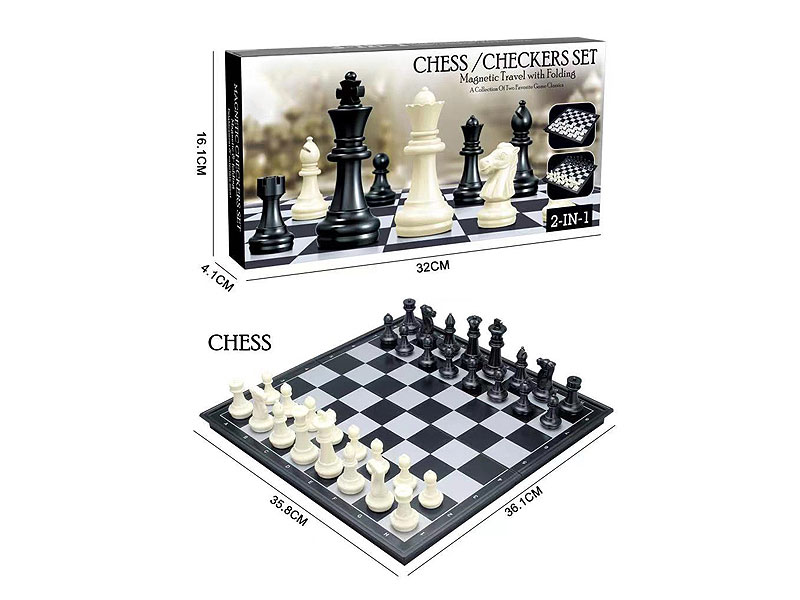 2in1 Magnetic Chess & Magnetic Draught toys