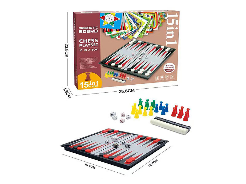 15in1 Magnetic Folding Game Board toys