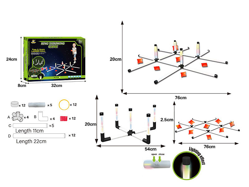 3in1 Ring Throwing Game W/L toys