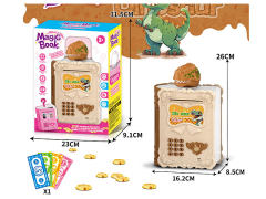 魔法书恐龙卡通存钱罐带灯光/音乐