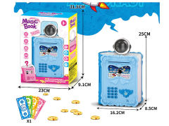 魔法书太空人卡通存钱罐带灯光/音乐