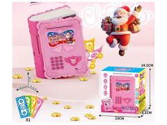 魔法书圣诞老人存钱罐带灯光/音乐