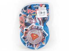 超人塑料轴承溜溜球带闪灯