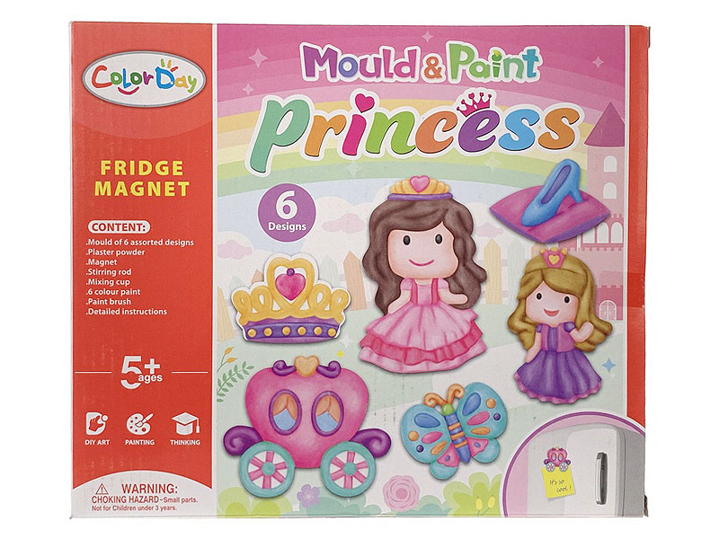 Painted Plaster Princess Refrigerator Paste toys
