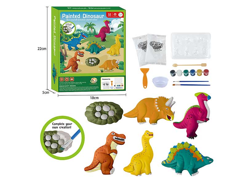 Painted Plaster Dinosaur toys