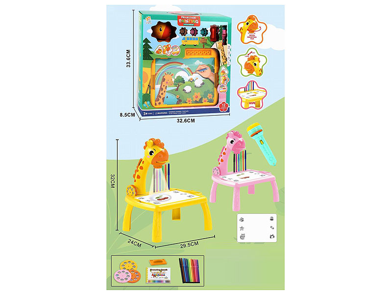 Projection Drawing Board Table W/L & Flashlight(2C) toys