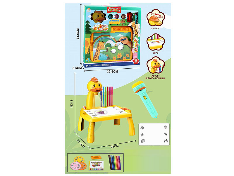 Projection Drawing Board Table W/L & Flashlight toys