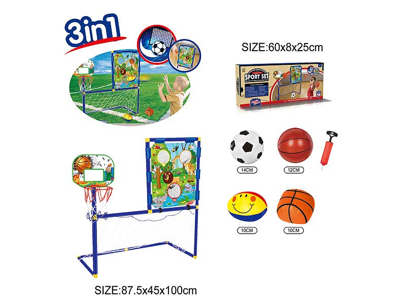 3in1 Basketball Set & Football Set & Three Hole Rack toys