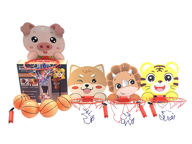 Animal Basketball Hang Board Set(4inl) (2S) toys