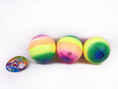 4寸彩虹色印动物头PU球(3粒庄)