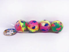 2.5寸彩虹色蝴蝶图案PU球（4粒庄）
