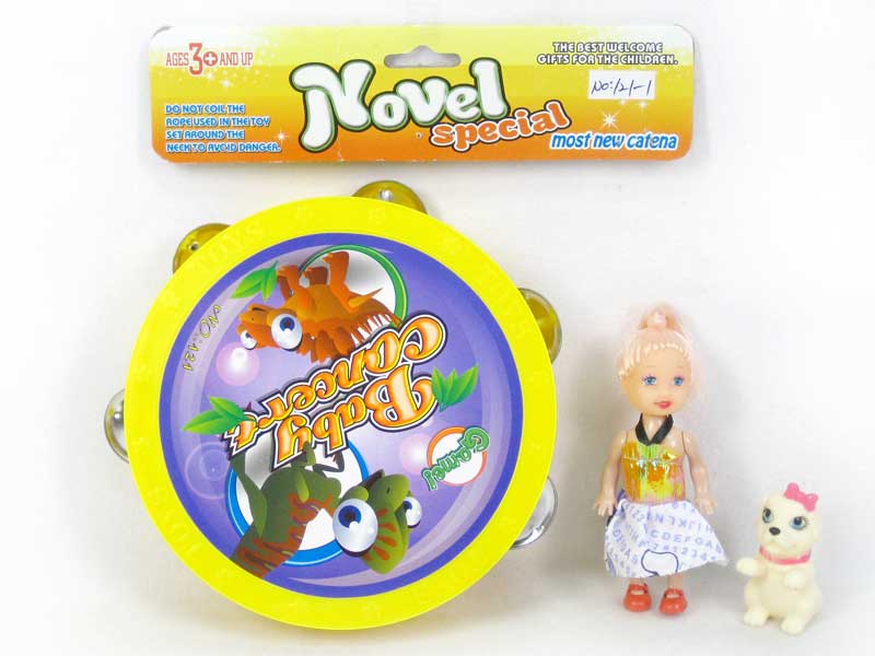 Bell Drum & Doll & Dog(4C) toys