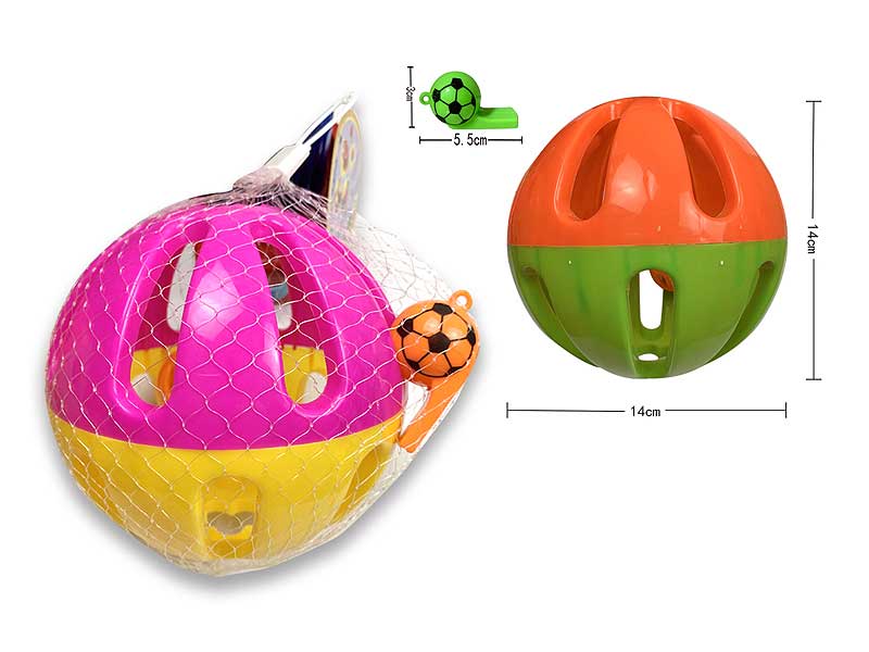 14cm Ball Bell & Whistle(2in1) toys