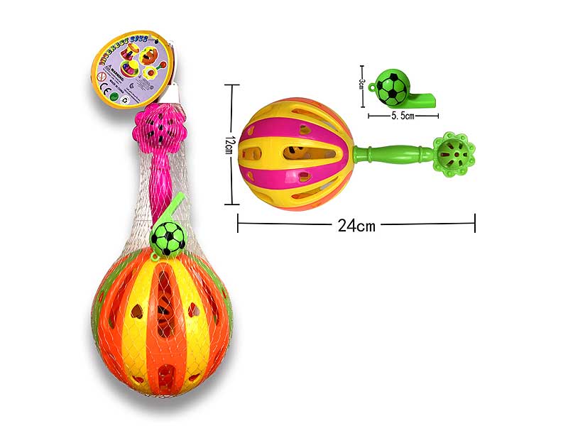12cm Ball Bell & Whistle(2in1) toys