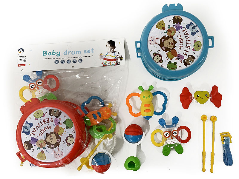 Baby Rock Bell & Drum Set(8pcs) toys