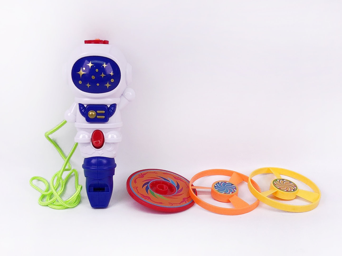 Whistle & Eject Flying Disk & Top toys