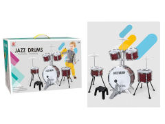 木纹五鼓爵士鼓+四脚方椅