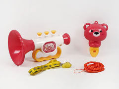 粉色儿童口哨+萌熊口哨（带两条挂绳）