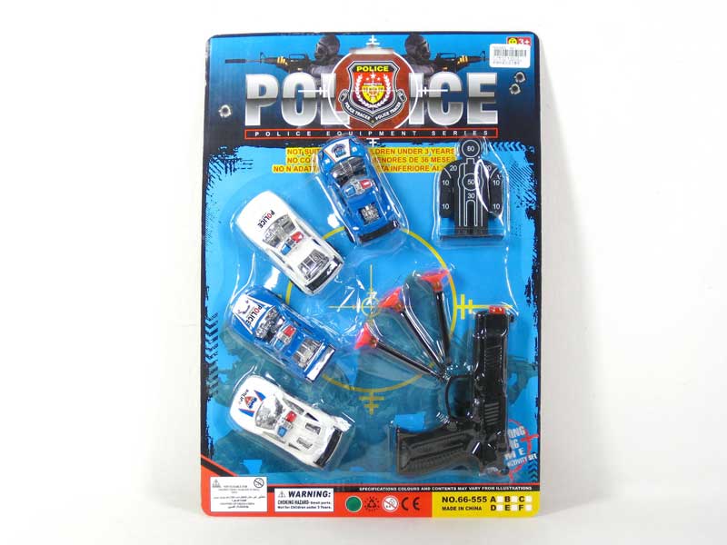 Soft Bullet Gun Set & Pull Back Police Car(2S) toys
