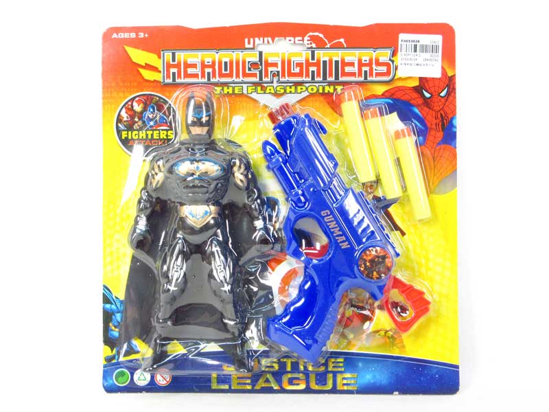 Soft Bullet Gun Set & Bat Man W/L toys