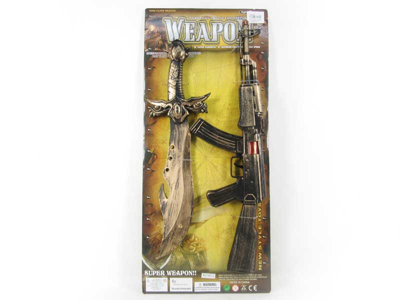 Flint Gun & Plastic Broadsword toys