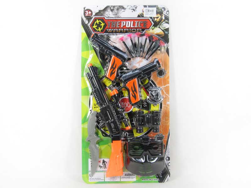 Soft Bullet Gun Set & Flint Gun(3in1) toys