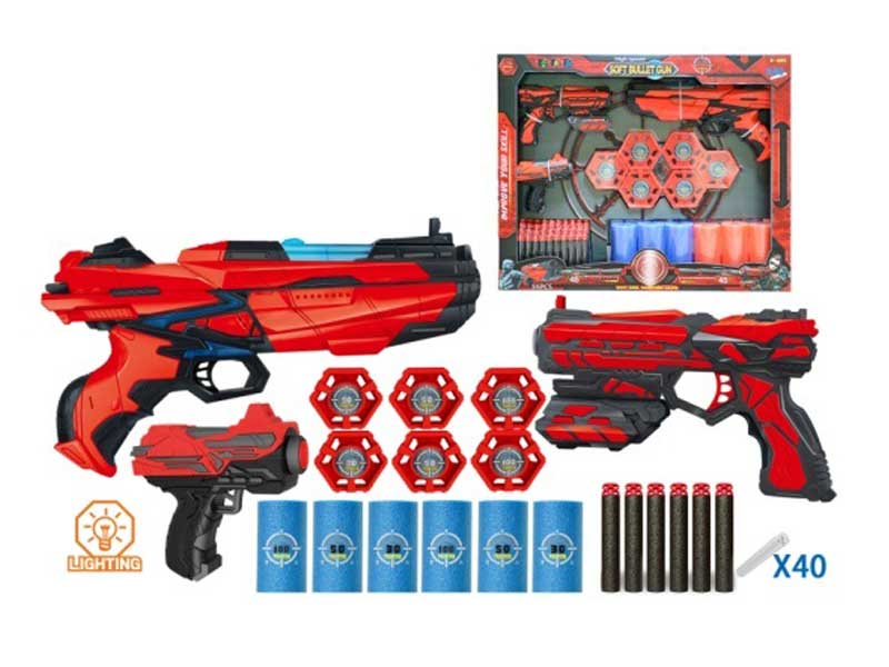 Soft Bullet Gun Set W/L(3in1) toys