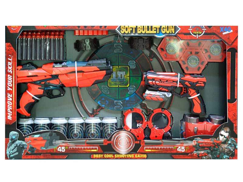 Soft Bullet Gun Set W/L(2in1) toys