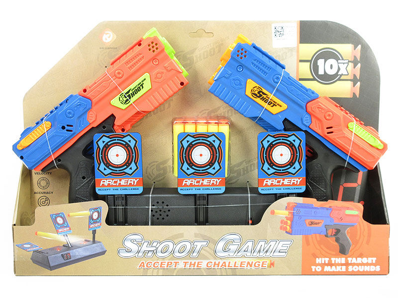 EVA Soft Bullet Gun & Electronic Target W/L_M(2in1) toys