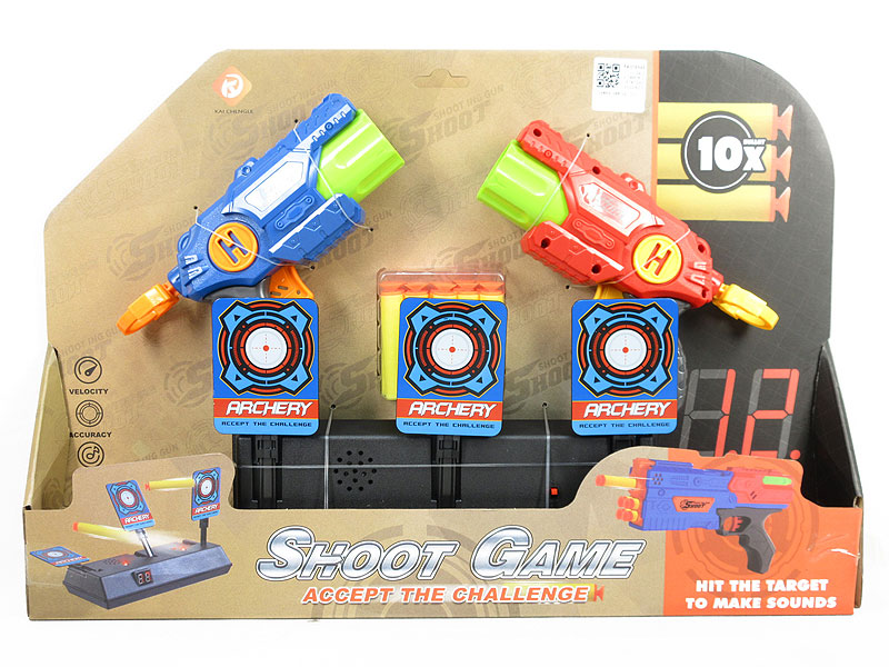 EVA Soft Bullet Gun & Electronic Target W/L_M(2in1) toys