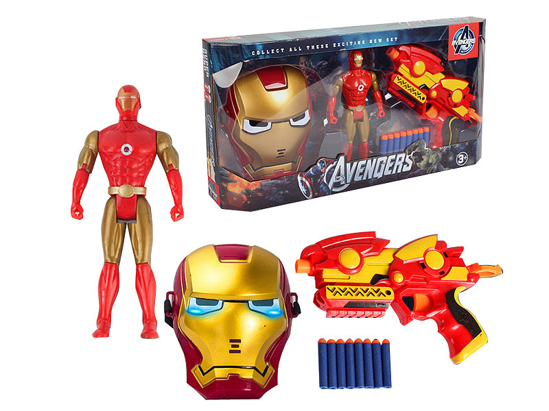 EVA Soft Bullet Gun & Iron Man W/L & Mask W/L_M toys