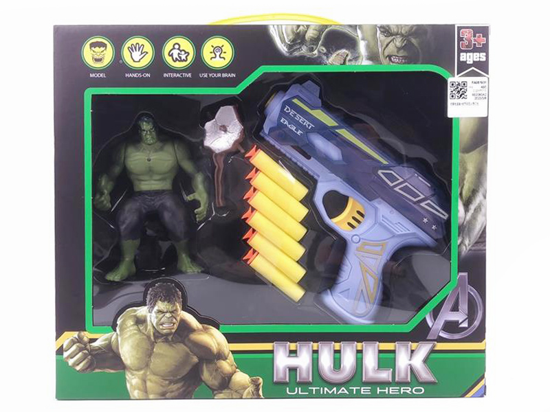 Soft Bullet Gun Set & The Hulk W/L toys