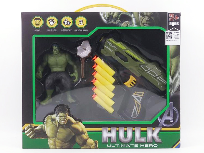 Soft Bullet Gun Set & The Hulk W/L toys