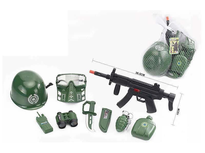 Fire Stone Gun Set & Military Helmets toys