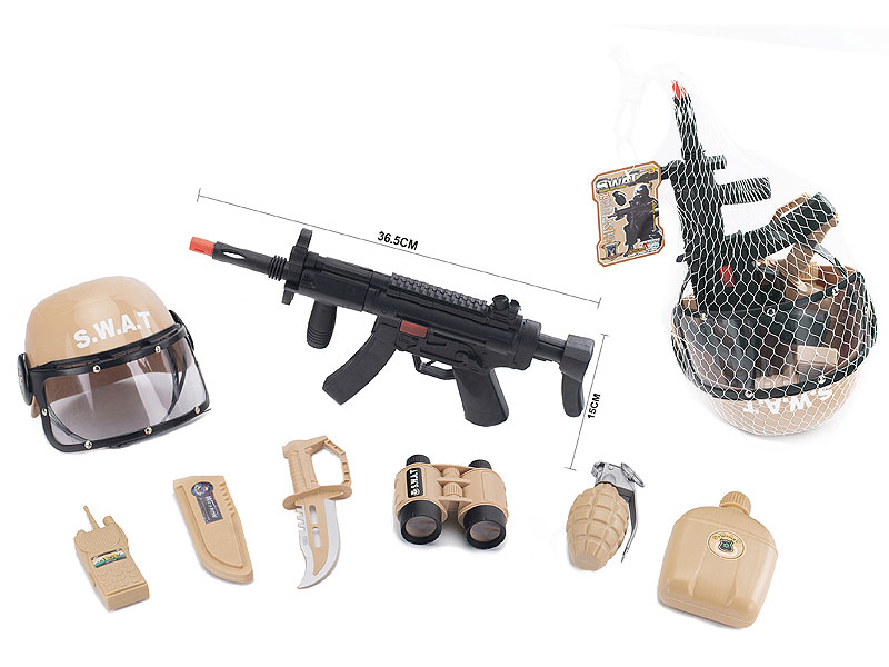 Fire Stone Gun Set & Military Helmets toys